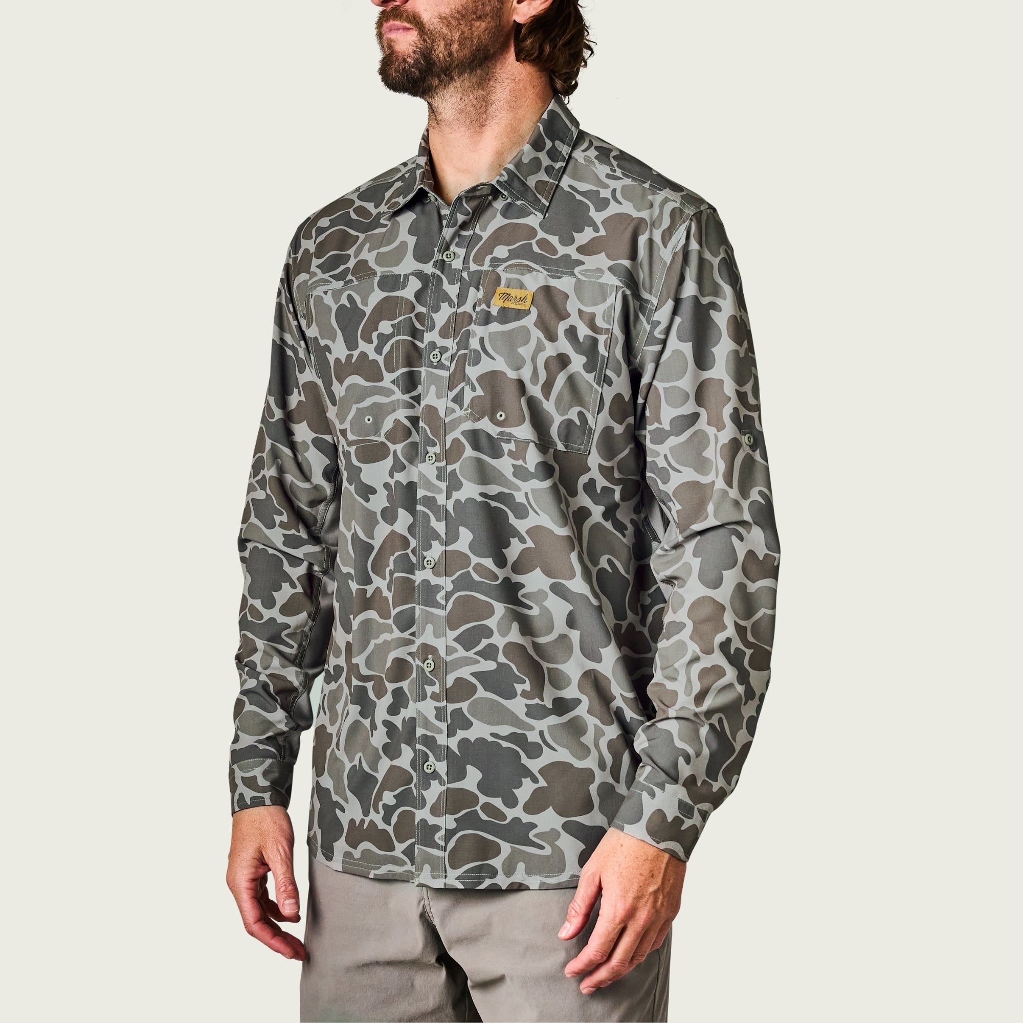 Marsh Wear Dark Green Mallard Camo Lenwood Hagood Longsleeve Shirt Marsh Wear Dark Green Mallard Camo Lenwood Hagood Longsleeve Shirt