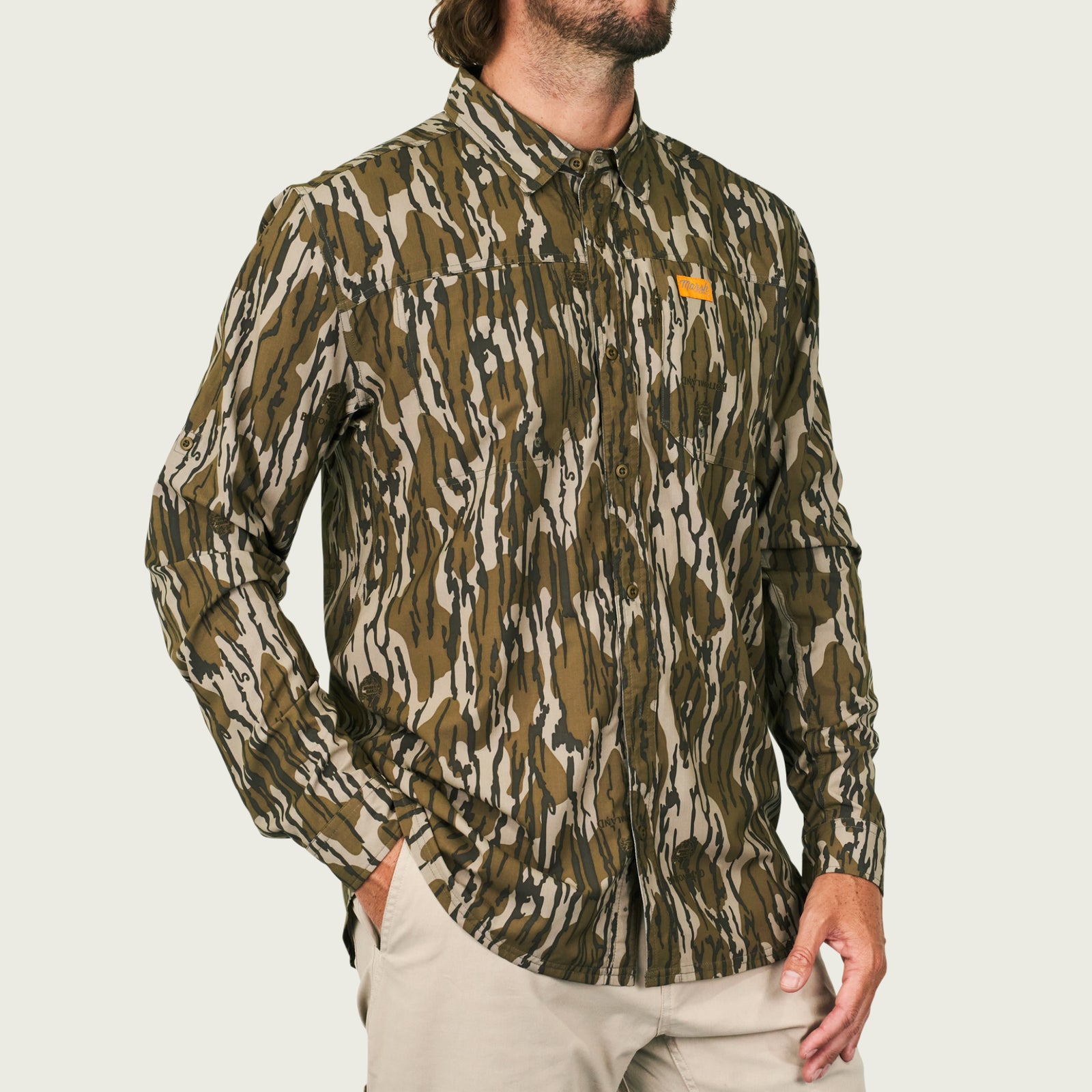 Marsh Wear Lenwood Mossy Oak Long Sleeve Original Bottomland - Medium Marsh Wear Lenwood Mossy Oak Long Sleeve Original Bottomland - Medium
