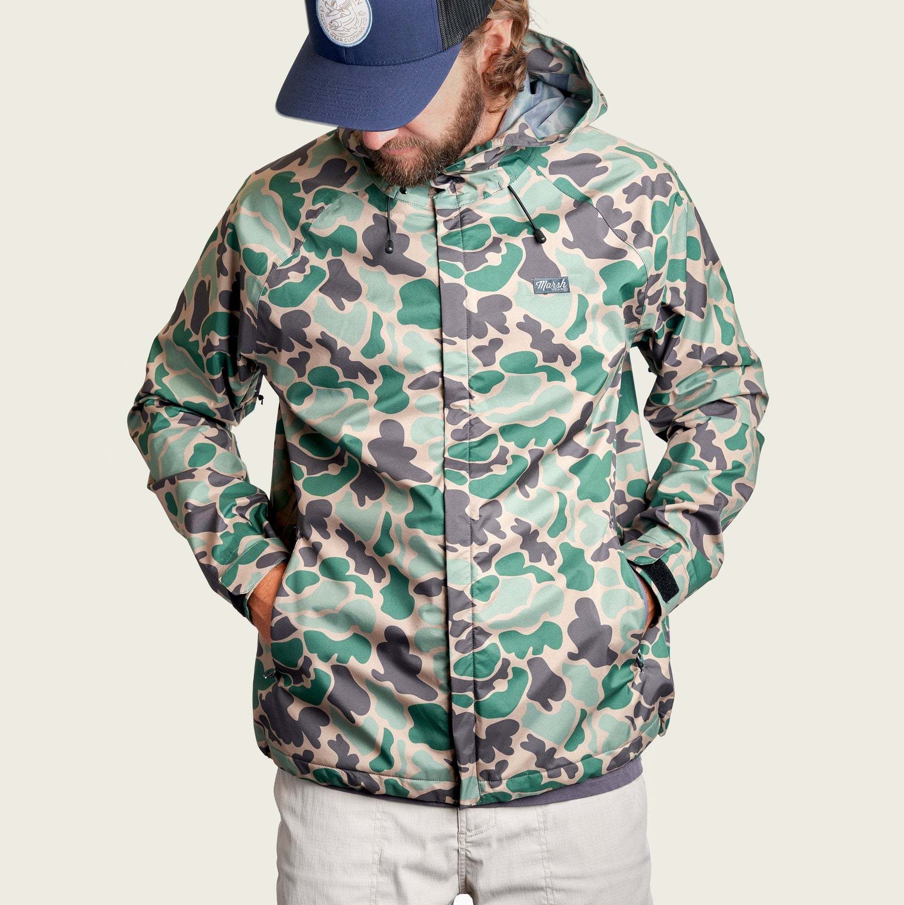 Camouflage rain suit sales